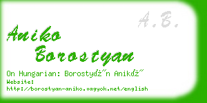 aniko borostyan business card